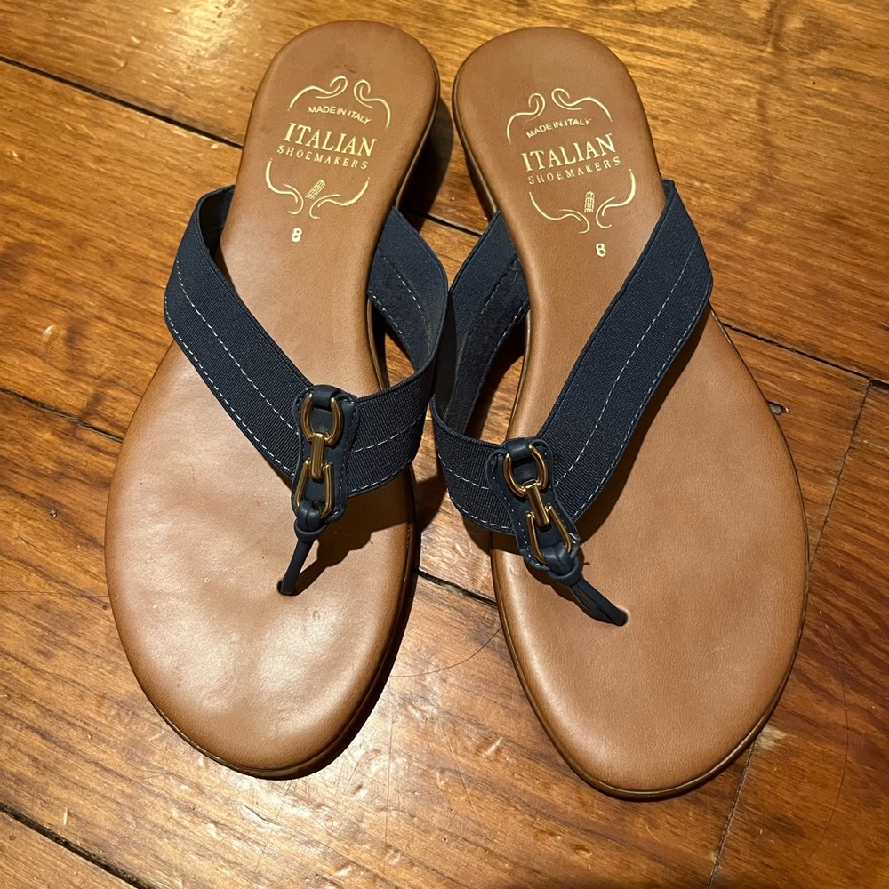 Italian Shoemakers Navy Flip Flops